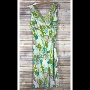 4U Designs Green Paisley Dress SZ Medium